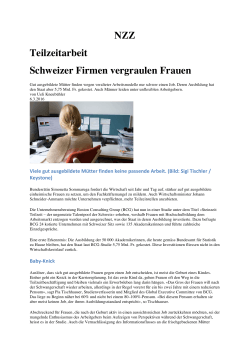 Schweizer Firmen vergraulen Frauen - w-t