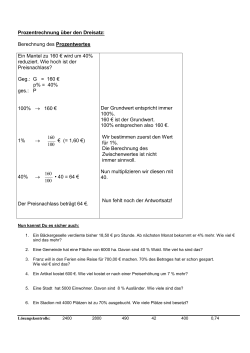 Prozentrechnen mit dem Dreisatz