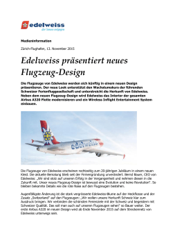 Edelweiss präsentiert neues Flugzeug-Design