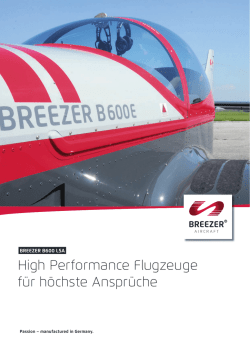 High Performance Flugzeuge f&uuml;r h&ouml;chste Anspr&uuml;che