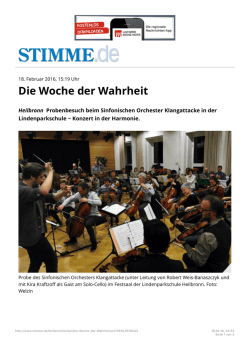 Die Woche der Wahrheit - STIMME.de
