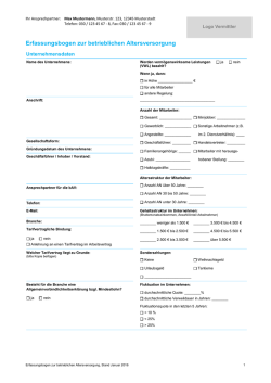 Muster bAV-Erfassungbogen