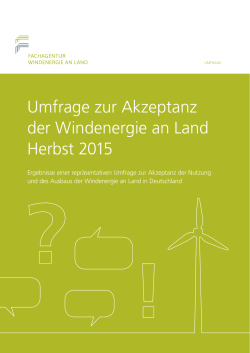 umfrage zur Akzeptanz der Windenergie an land Herbst 2015