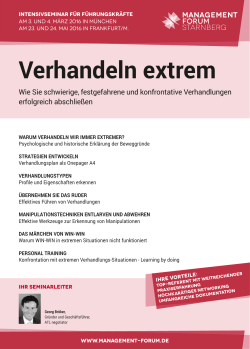 Verhandeln extrem - Management Forum Starnberg GmbH