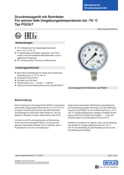 Druckmessger&auml;t mit Rohrfeder F&uuml;r extrem tiefe
