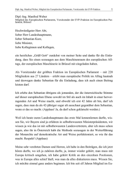 Dipl.-Ing. Manfred Weber Hochw&uuml;rdigster Herr Abt, lieber Herr