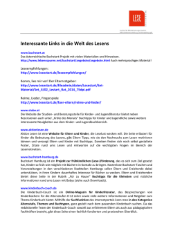 Interessante Links zum Thema (Vor-)Lesen