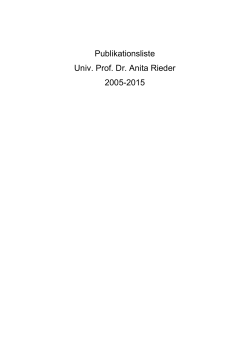 Publikationsliste Univ. Prof. Dr. Anita Rieder 2005
