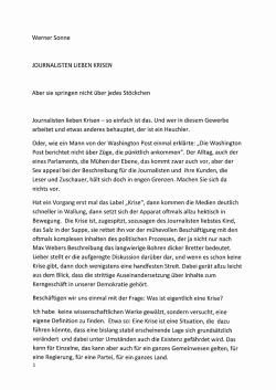journalisten lieben krisen - Zukunftsforum &Ouml;ffentliche Sicherheit eV