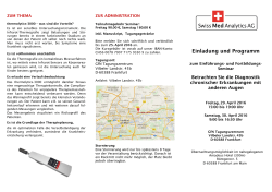 Einladung und Programm - Swiss Med Analytics AG