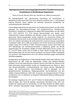 Hydrogeochemische und isotopengeochemische Charakterisierung