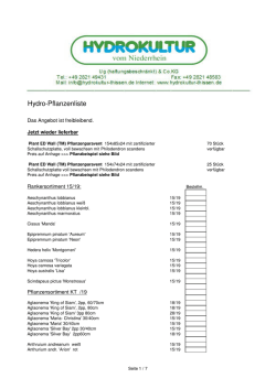 Hydro-Pflanzenliste