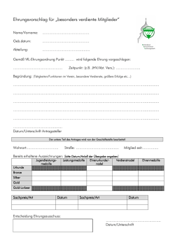 Ehrung Verdienst neu