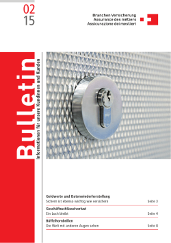 Bulletin 2.15 - Branchen Versicherung Schweiz