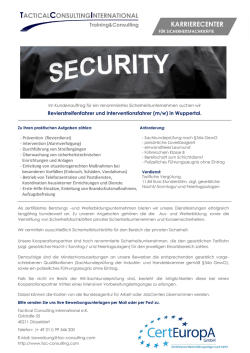 Revierstreifenfahrer und Interventionsfahrer (m/w) in Wuppertal.