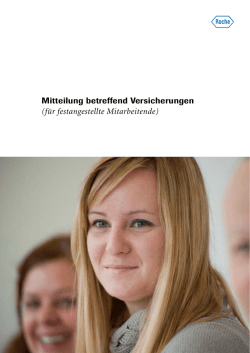 Mitteilung betreffend Versicherungen (für festangestellte