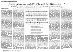 Heut gehn ma auf d` H&ouml;h auﬁ Schlittnreitn