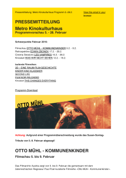 Programm METRO Kinokulturhaus Feb
