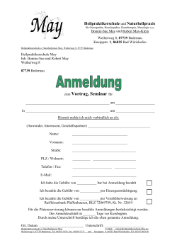 Anmeldeformular May - Heilpraktikerschule May
