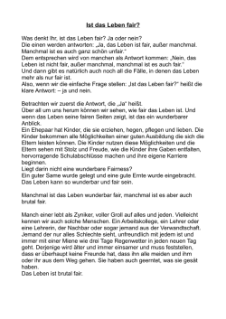 Ist das Leben fair?