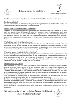 Informationen f&uuml;r die Eltern - Zahnarztpraxis Dr. Sabine Engel, Berlin