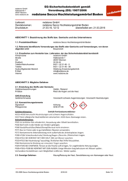 EG-Sicherheitsdatenblatt redstone Secco Hochleistungsm&ouml;rtel Boden