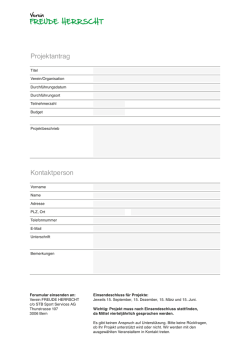 Projektantrag Kontaktperson