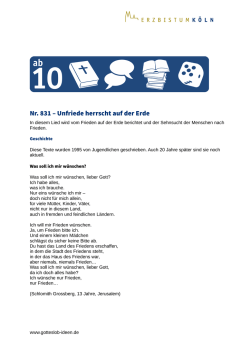 Nr. 831 – Unfriede herrscht auf der Erde