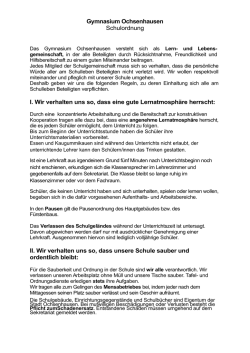 Gymnasium Ochsenhausen Schulordnung I. Wir verhalten uns so