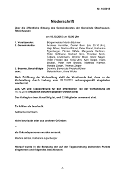 Protokoll - Oberhausen