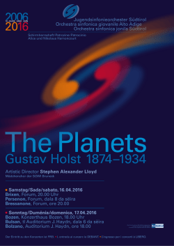 Gustav Holst 1874&ndash;1934 - Bereich Deutsche und ladinische
