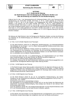 49 Satzung zur 2. Änderung der Satzung der Stadt Elmshorn über