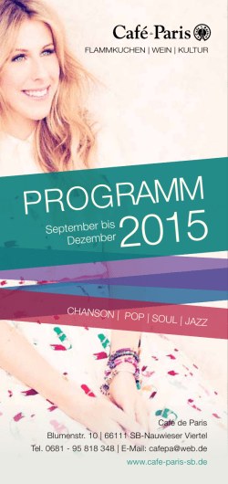 PrograMM - Café de Paris