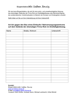Ich bin gegen den Bau eines Einkaufs