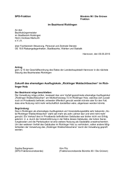Ricklinger Waldschlösschen - SPD-Fraktion im Bezirksrat Ricklingen