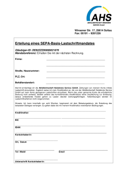 Erteilung eines SEPA-Basis-Lastschriftmandates