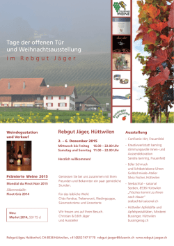 Tage der offenen Tür und Weihnachtsausstellung im Rebgut Jäger