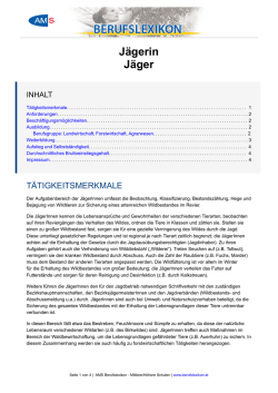 J&auml;gerin J&auml;ger - Berufslexikon