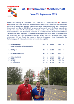 Hinwil: Am Samstag 05. September 2015, fand die 41. Austragung