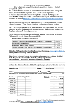 ECDL Anmeldeformular aktuell