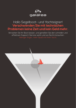 Hallo Segelboot- und Yachteigner! Verschwenden Sie mit