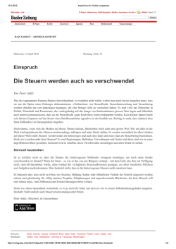 Die Steuern werden auch so verschwendet