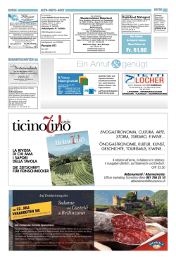Ein Anruf gen&uuml;gt - tessiner zeitung
