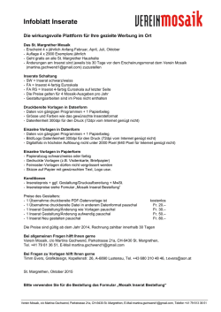 Infoblatt Inserate
