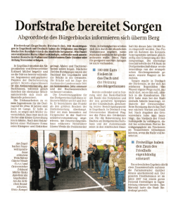 Dorfstra&szlig;e bereitet Sorgen - beim B&uuml;rgerblock Biedenkopf