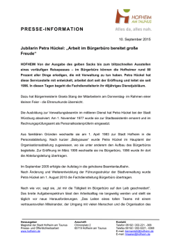 Jubilarin Petra H&uuml;ckel: &bdquo;Arbeit im B&uuml;rgerb&uuml;ro bereitet gro&szlig;e Freude&ldquo;