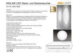 WDL450 LED Wand- und Deckenleuchte - MGL