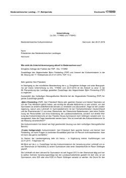 Niedersächsischer Landtag – 17. Wahlperiode Drucksache 17/5050