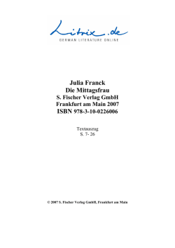 Julia Franck Die Mittagsfrau