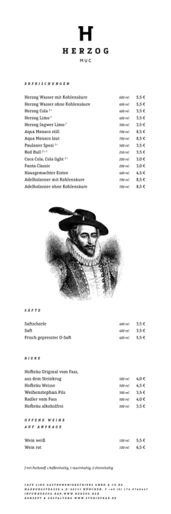 Herzog Wasser mit Kohlens&auml;ure 5,5 &euro; Herzog Wasser ohne